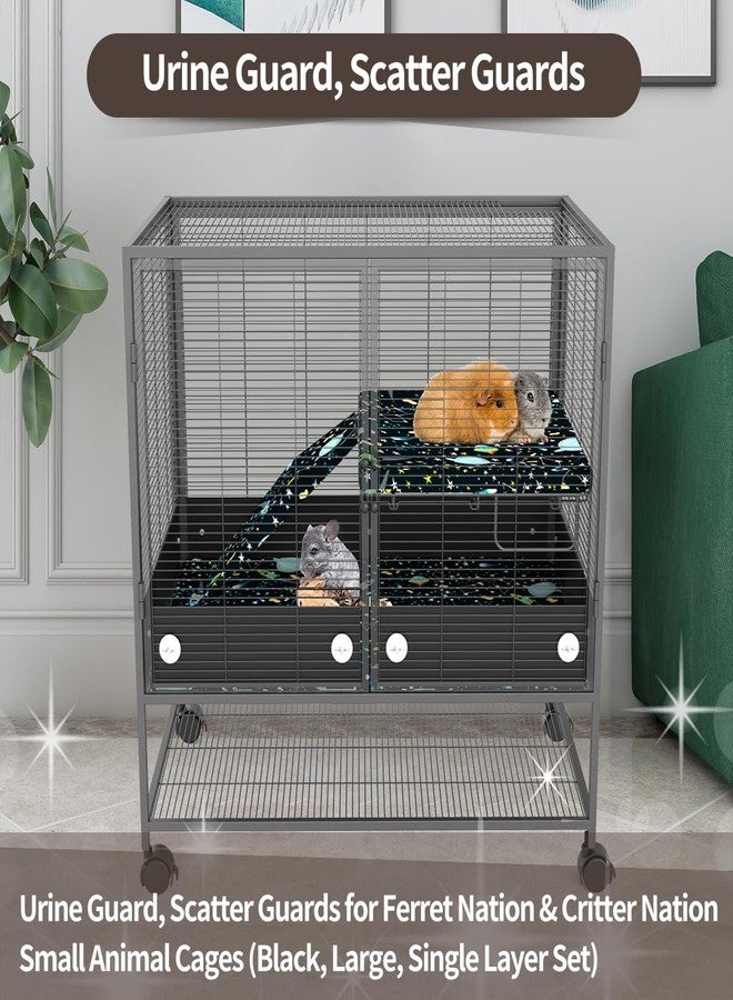 YKD Aluminum Alloy Urine Guard & Scatter Guard for Ferret Nation & Critter Nation Cages, Easy Install Poop Guard to Contain Mess, Keep Floor Clean for Ferrets, Chinchillas, Rats (Single Layer Set) - Image 2
